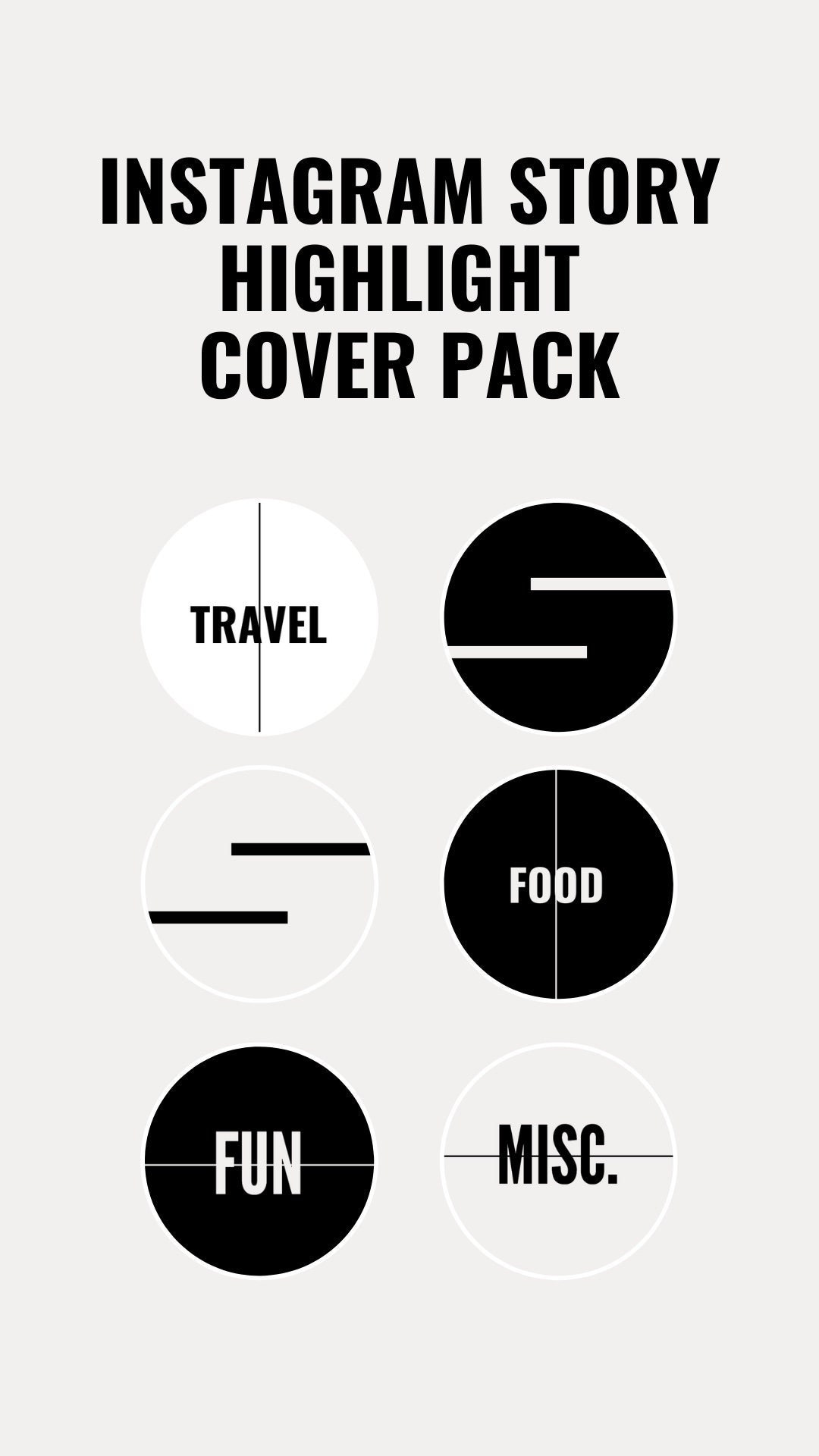 Black and White Highlight Covers Instagram Highlight Covers Etsy