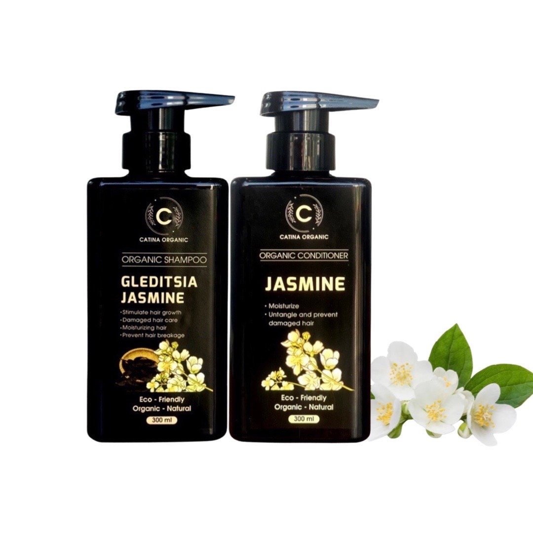 Organic Shampoo Conditioner SET Gleditsia Jasmine Shampoo Handmade