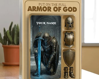 Indossa l'armatura completa di Dio, blocco acrilico personalizzato, regali di preghiera migliori, regali cristiani, regalo per pastore, regalo per ragazzo cristiano, uomo