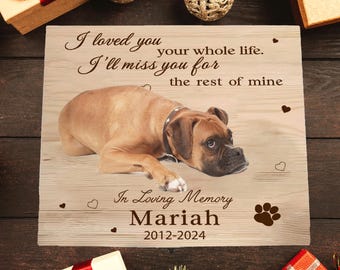 Scatola ricordo commemorativa personalizzata per animali domestici, scatola ricordo in legno, scatola in legno con foto personalizzata per cani, regali per gli amanti degli animali