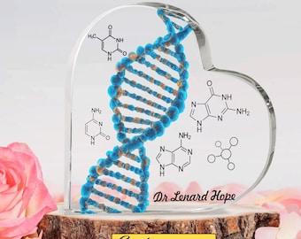 Blocchi acrilici di DNA personalizzati con forma personalizzata, regalo di biologia per dottori di ricerca, microbiologia, biomedicina, pre-medicina, dottoressa