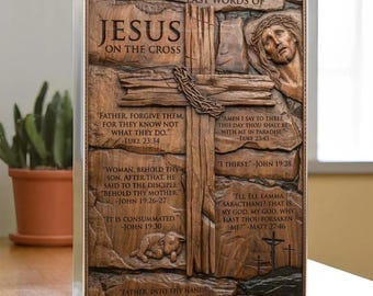 Le sette ultime parole di Gesù - Blocco acrilico personalizzato, regalo per pastore, regalo di preghiera cristiana