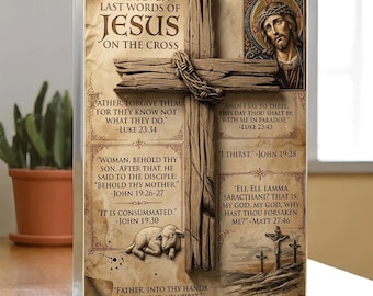 Le sette ultime parole di Gesù - Blocco acrilico personalizzato - Regalo per pastore, regalo cristiano