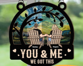 Pareja personalizada, Tú y yo, lo tenemos todo, adorno para pareja, regalo para enamorados, regalo para marido y mujer, adorno para ventana.