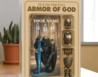 Blocco acrilico "Armatura di Dio", regalo cristiano, guerra spirituale, regali di apprezzamento per gli uscieri della chiesa