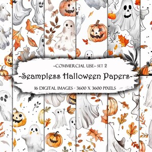 Seamless Halloween Papers, Digital Papers, Printable Papers, Junk Journal Kit, Scrapbooking, Digital Images, Junk Journal Kit, Paper Craft