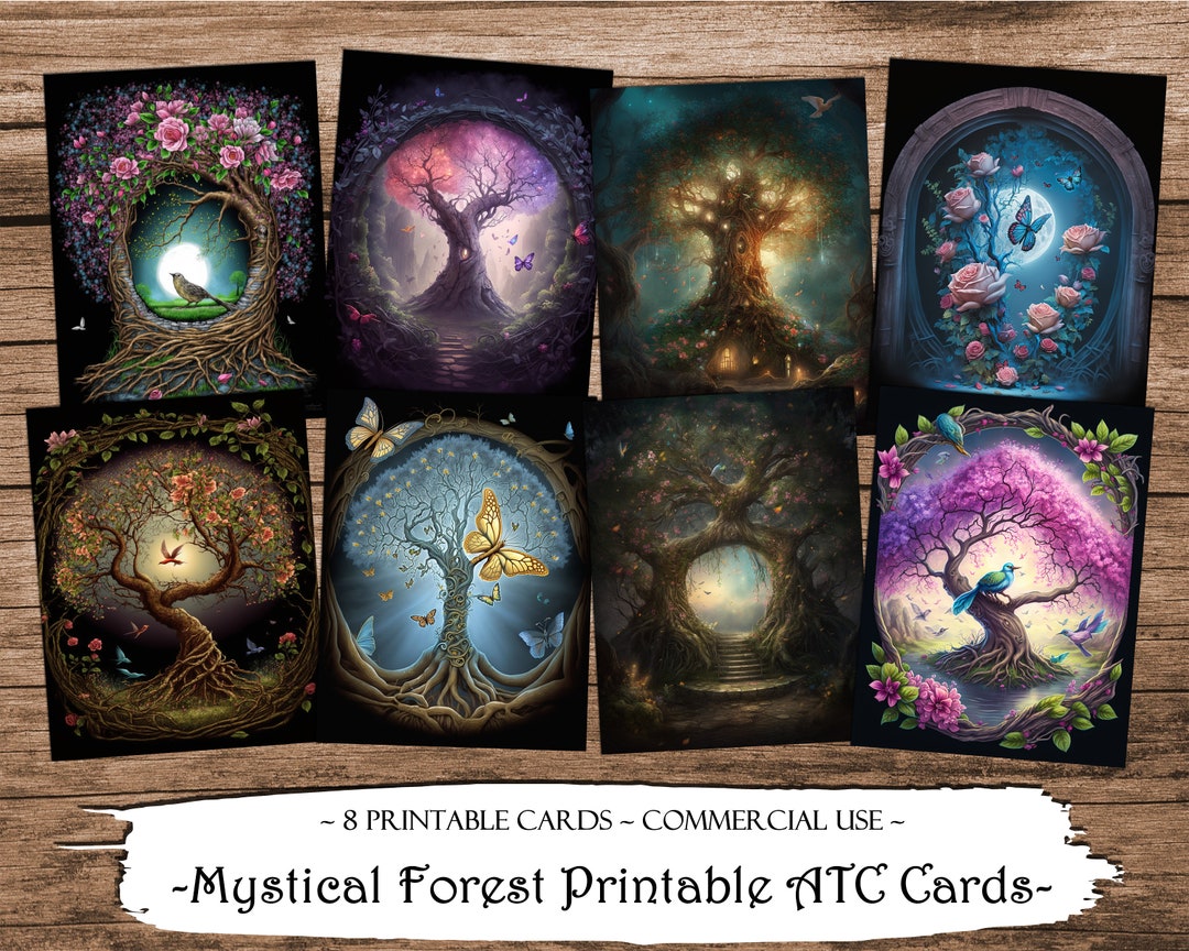 Mystical Forest ATC Cards: Printable Junk Journal Ephemera (digital ...