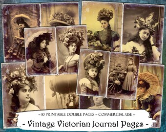 Vintage Victorian Journal Pages: Printable Ephemera Kit (Digital Download)