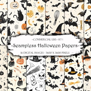 Seamless Halloween Papers, Digital Papers, Printable Papers, Junk Journal Kit, Scrapbooking, Digital Images, Junk Journal Kit, Paper Craft