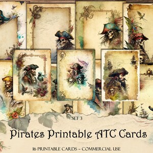 Pirate Printable ATC Cards: Junk Journal Ephemera (Digital Download)