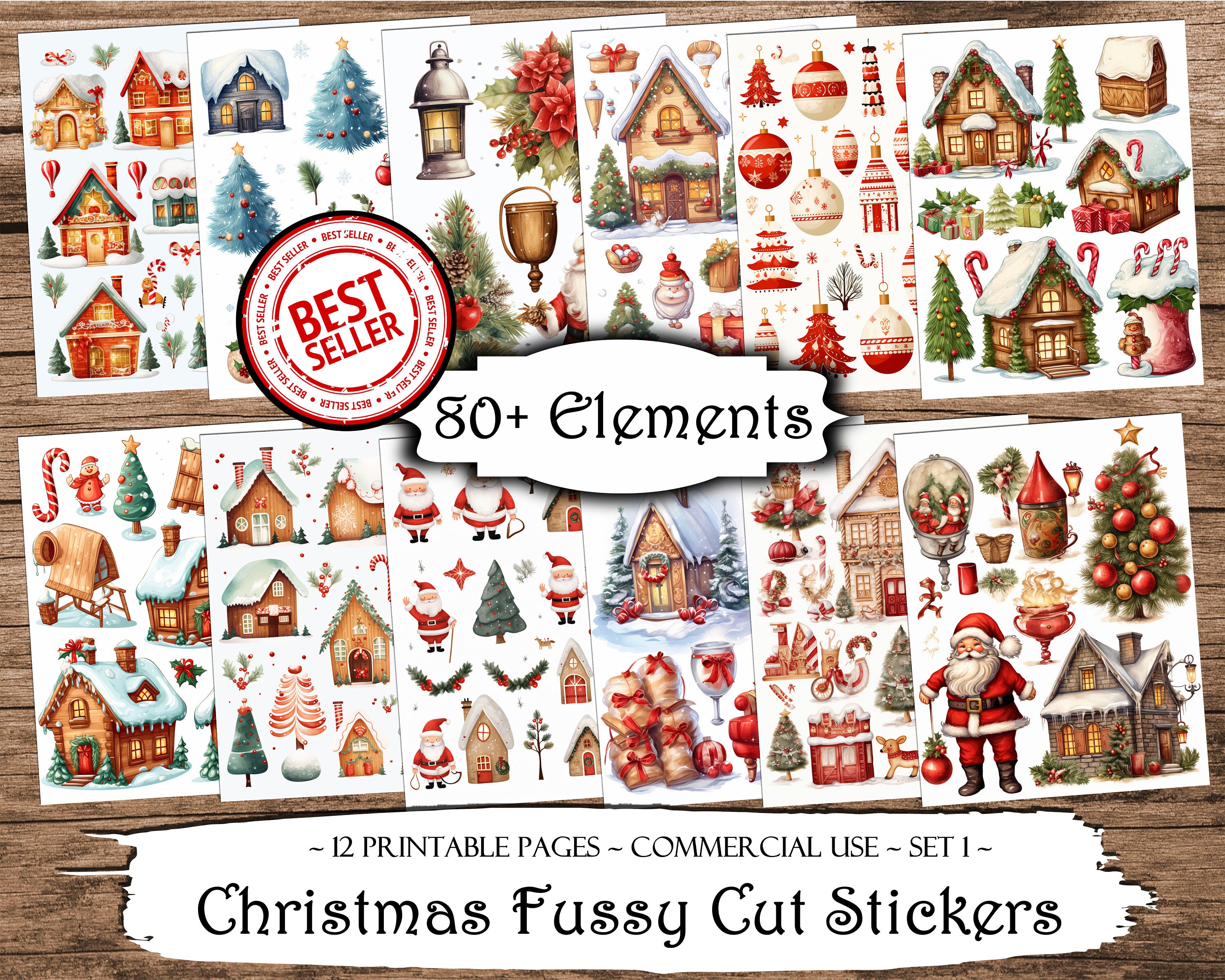Christmas Vintage Sticker Graphic by Hilman Alfarizzy · Creative