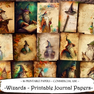Wizards Journal Papers, Scrapbooking Pages, Junk Journal Pages, Ephemera, Junk Journals, Scrapbook Supplies, Digital Paper, Scrapbooking