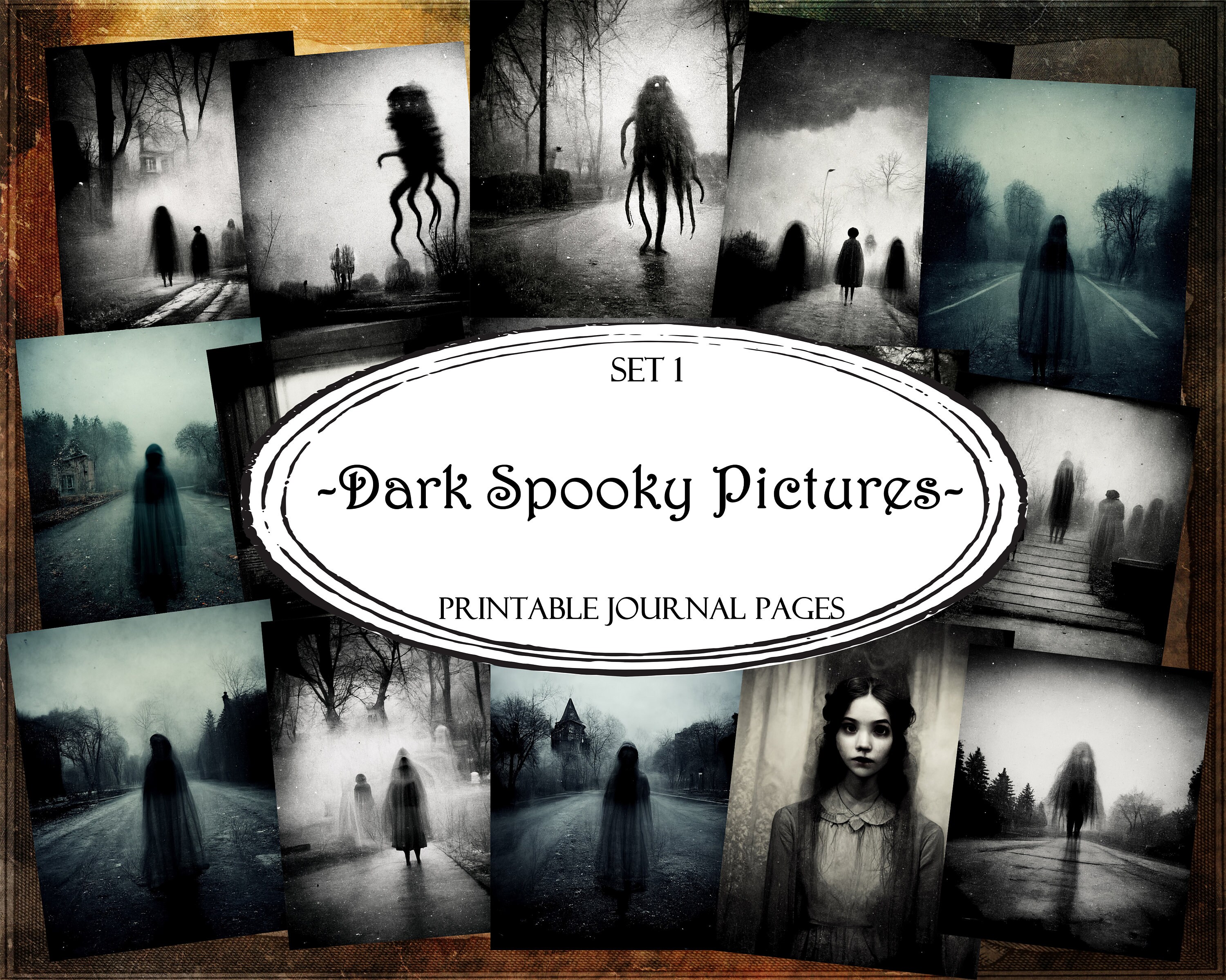Dark Spooky Printable Journal Pages, Scrapbooking Pages ...