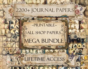2200+ Junk Journal Paper Mega Bundle: Scrapbook Ephemera (Digital Download)