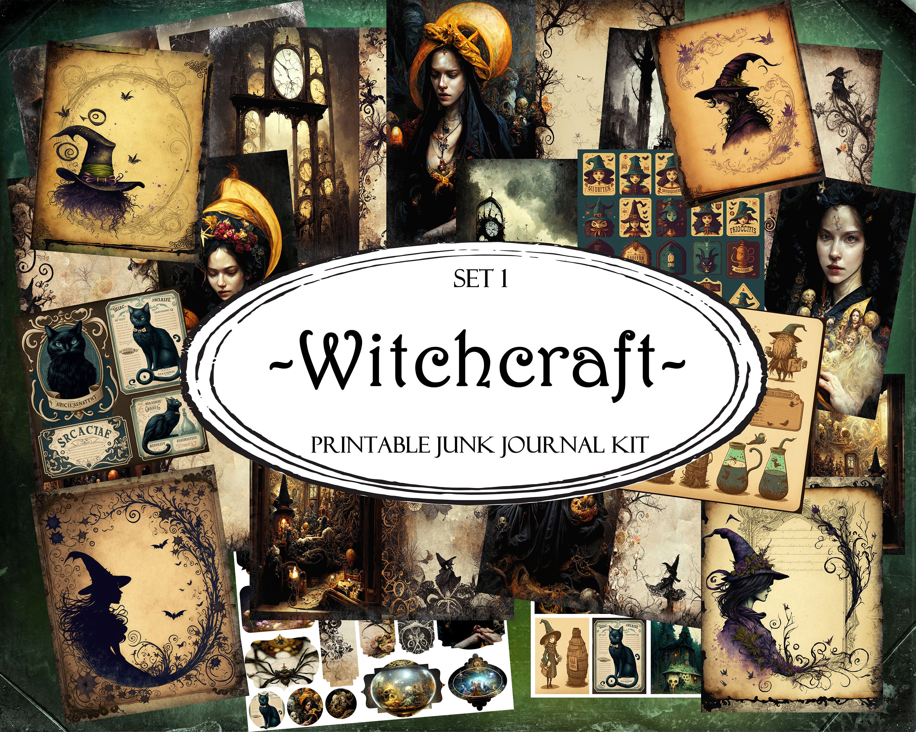Witchcraft Junk Journal Kit: Printable Ephemera, ATC Cards (digital ...