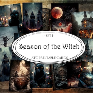 Season Of The Witch ATC Cards: Printable Ephemera (Digital Download)