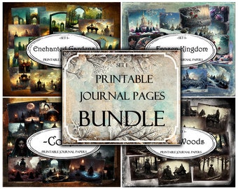 Junk Journal Papers BUNDLE Junk Journal Kit, Digital Papers, Scrapbooking, Junk Journal Papers, Ephemera Pack, Printable Papers, Collage
