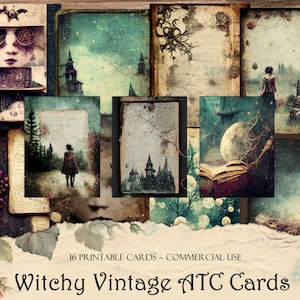 Witchy Vintage ATC Cards: Printable Ephemera (Digital Download)