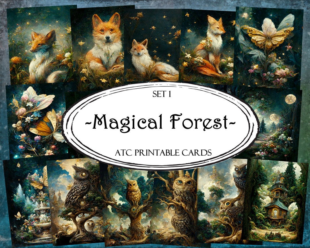 Magical Forest ATC Cards: Printable Junk Journal Ephemera (digital ...