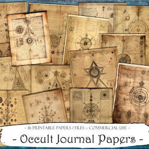 Papéis de diário oculto, kit de lixo eletrônico, papéis digitais, scrapbooking, suprimentos de diário, papéis imprimíveis efêmeros, colagem, fabricação de cartões