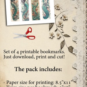 Printable Bookmarks Mermaids