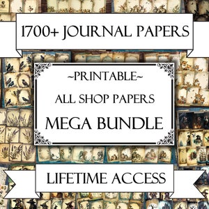 1700 Journal Papers, Scrapbooking Pages, Junk Journal Pages, Ephemera ...