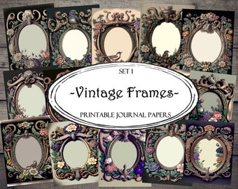 Vintage Frames Printable: Junk Journal Ephemera (Digital Paper)
