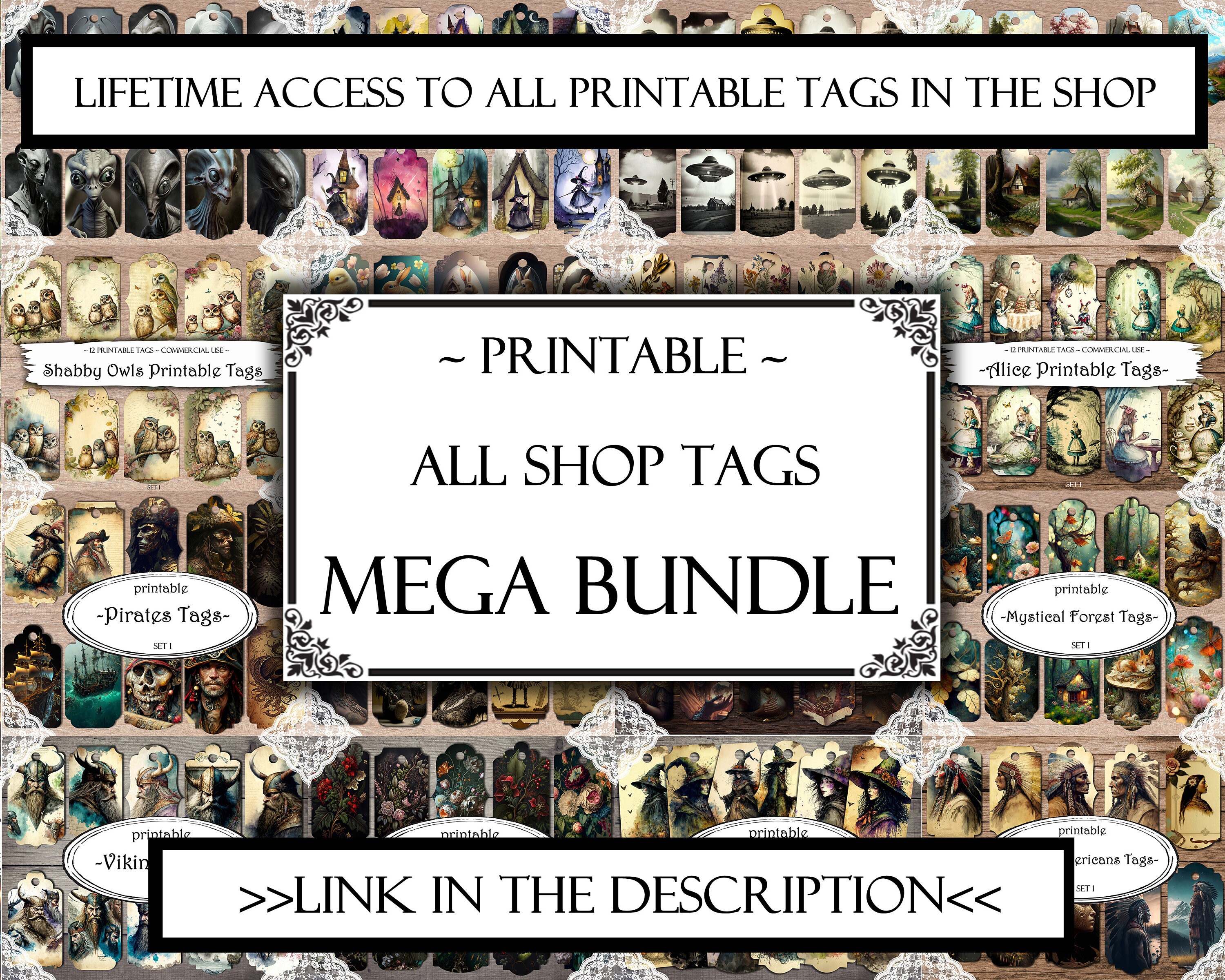 Floral Junk Journal Tags: Printable Ephemera (digital Download) - Etsy