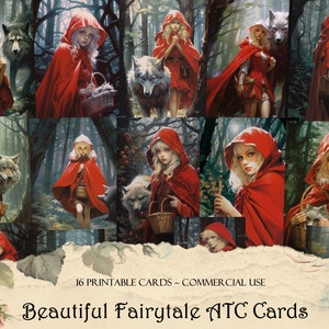 Belles cartes ATC de conte de fées, kit de journal indésirable, scrapbooking, éphémères, fabrication de cartes, fournitures de journal, fournitures de scrapbooking, cartes de journalisation