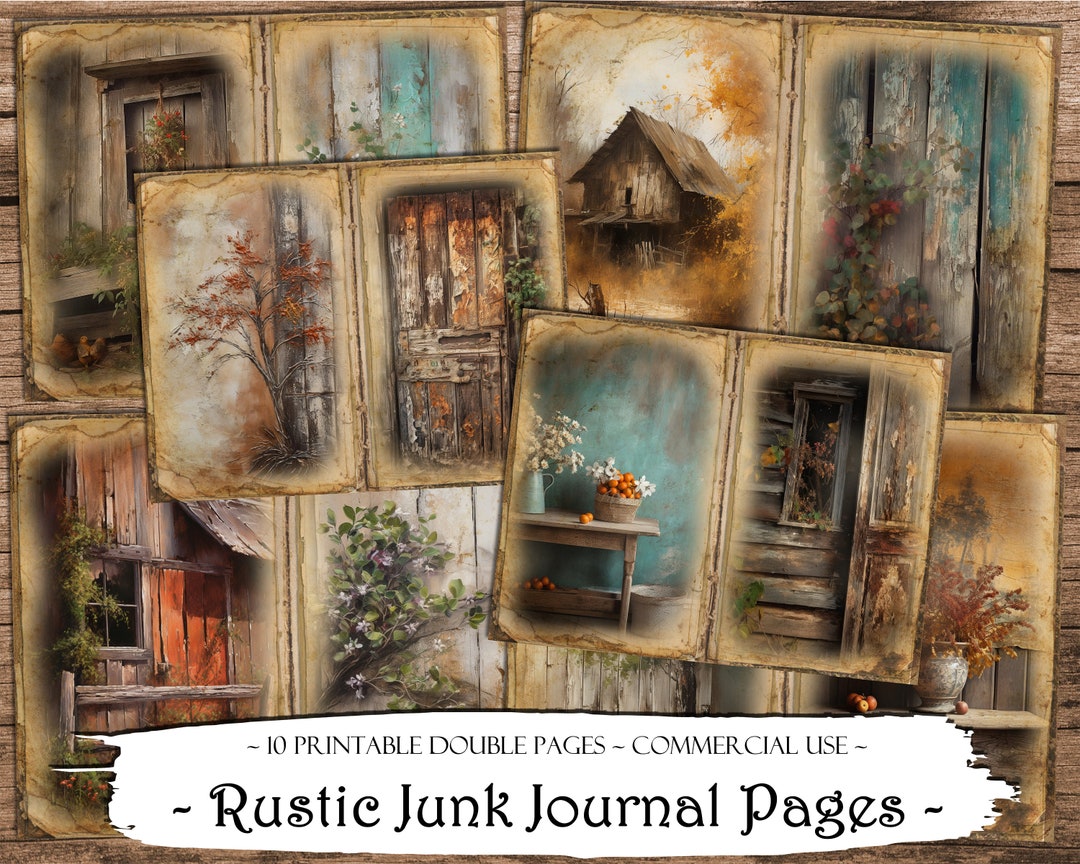 Rustic Junk Journal Pages: Vintage Scrapbook Ephemera (digital Download ...