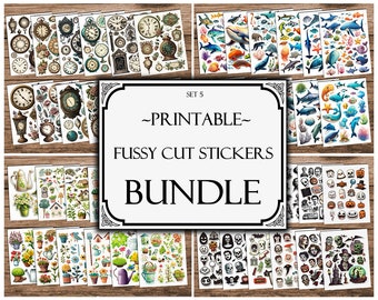 Fussy Cuts Printable Stickers Bundle Junk Journal Printable - Etsy
