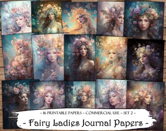 Fairy Ladies Journal Papers: afdrukbare ephemera (digitaal papier)