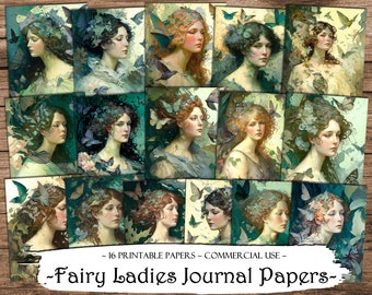 Feenhafte Damen-Journal: Papiere zum Ausdrucken (Digitales Papier)