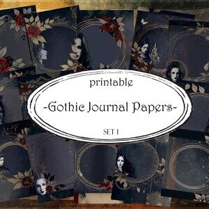 Printable Gothic Journal Papers, Scrapbooking Pages, Junk Journal Pages, Ephemera, Junk Journals, Scrapbook Supplies, Digital Paper, Craft