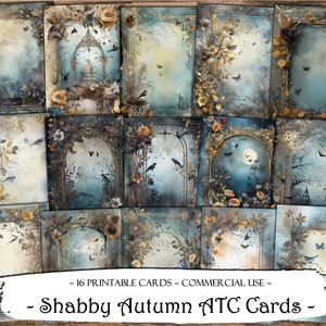 Shabby Autumn ATC Cards: Printable Ephemera for Junk Journals (Digital Paper)