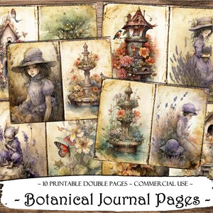 Botanical Journal Pages, Junk Journal Kit, Scrapbooking, Printable Papers, Ephemera, Collage Sheets, Scrapbook Supplies, Card Making, Craft