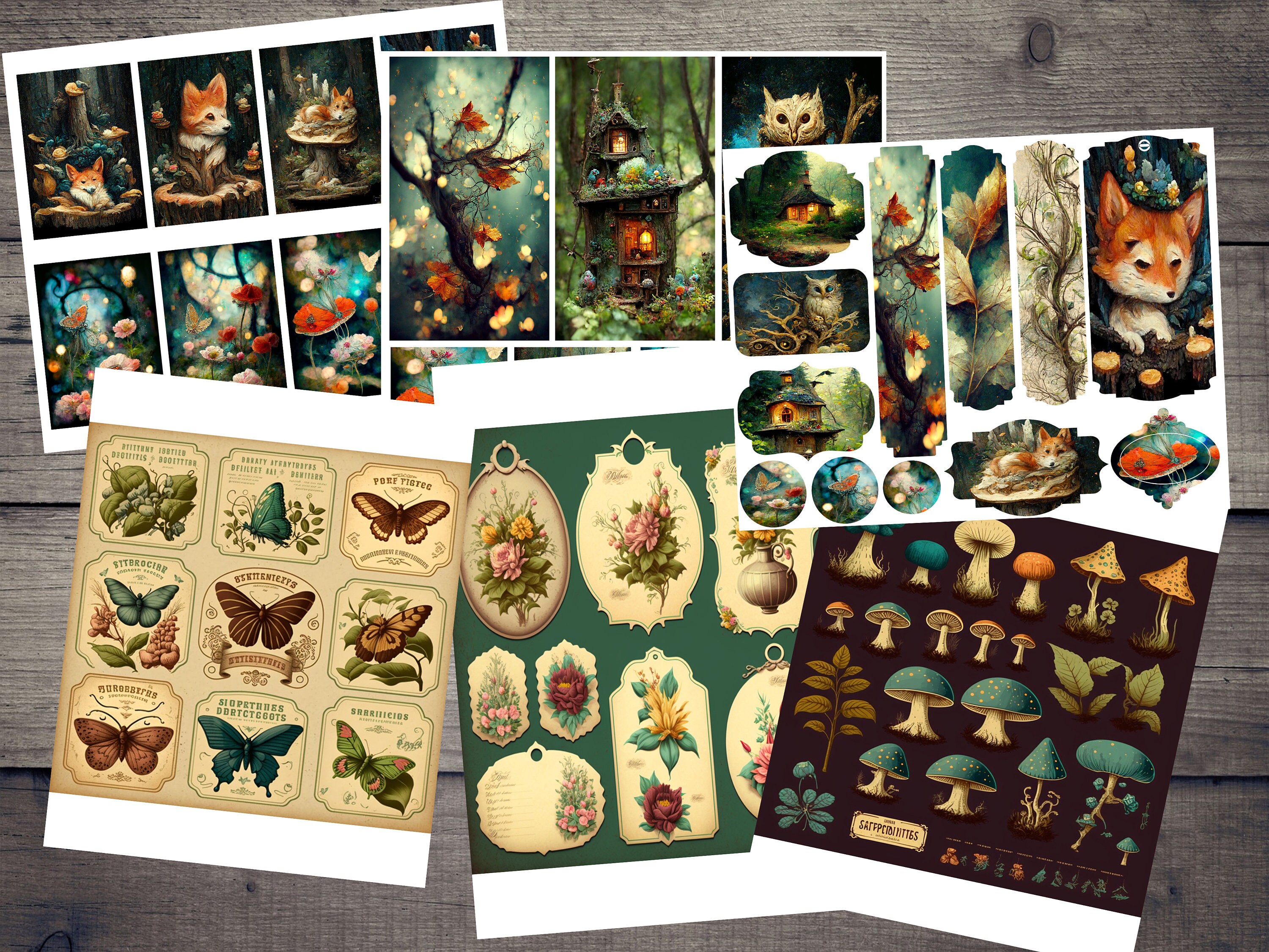 Mystical Forest Junk Journal Kit: Printable Ephemera (digital Download ...