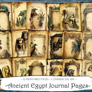 Ancient Egypt Journal Pages, Junk Journal Kit, Journaling Supplies, Scrapbooking Pages, Junk Journal Pages, Ephemera, Scrapbook Supplies