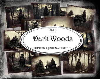 Dark Woods Printable Journal Paper: Ephemera Pack (Digital Download)