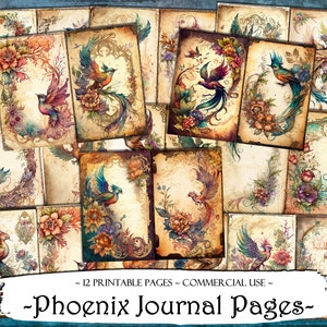 Pages de journal Phoenix, Kit de journal indésirable, fournitures de journalisation, pages de scrapbooking, pages de journal indésirable, éphémères, fournitures de scrapbooking, artisanat
