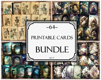 Printable ATC Cards: Junk Journal Ephemera, Collage Sheets (Digital Paper)