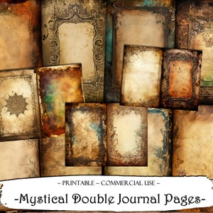 Mystical Journal Pages, Junk Journal Kit, Scrapbooking Pages, Junk Journal Pages, Ephemera Printable, Scrapbook Supplies, Digital Paper