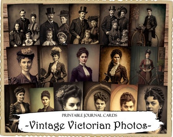 Vintage Victorian Photo Cards: Printable Ephemera (Digital Download)