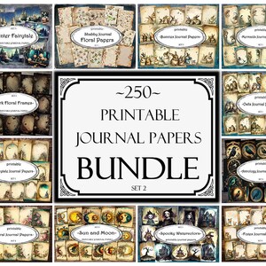 Printable Journal Papiere BIG BUNDLE (2), druckbare Seiten, Scrapbook Zubehör, digitales Papier, Junk Journal Printable, Junk Journal Ephemera