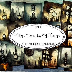 Hands Of Time Printable Journal Pages, Scrapbooking Pages, Junk Journal Pages, Ephemera, Junk Journals, Scrapbook Supplies, Digital Paper