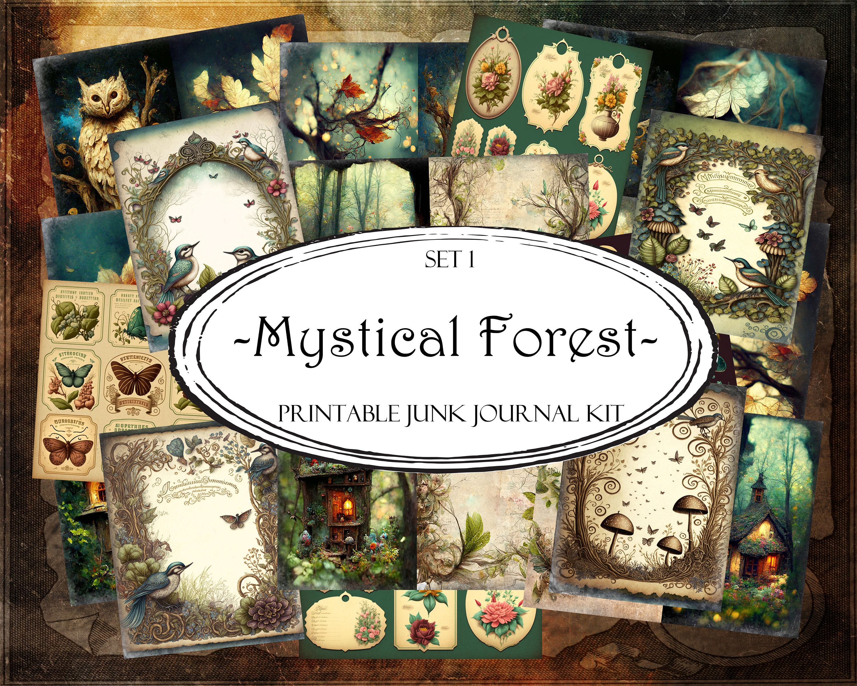 Mystical Forest Junk Journal Kit: Printable Ephemera (digital Download ...