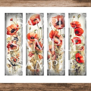 Poppies Printable Bookmarks, Digital Bookmarks, Bookmarks Set, Junk ...