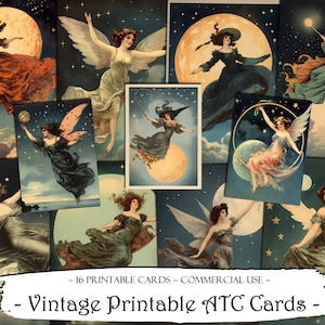 Vintage ATC Karten, Junk Journal Karten, digitales Papier, druckbare Journaling Karten, Junk Journal Kit, Scrapbooking, Ephemera, Paper Craft