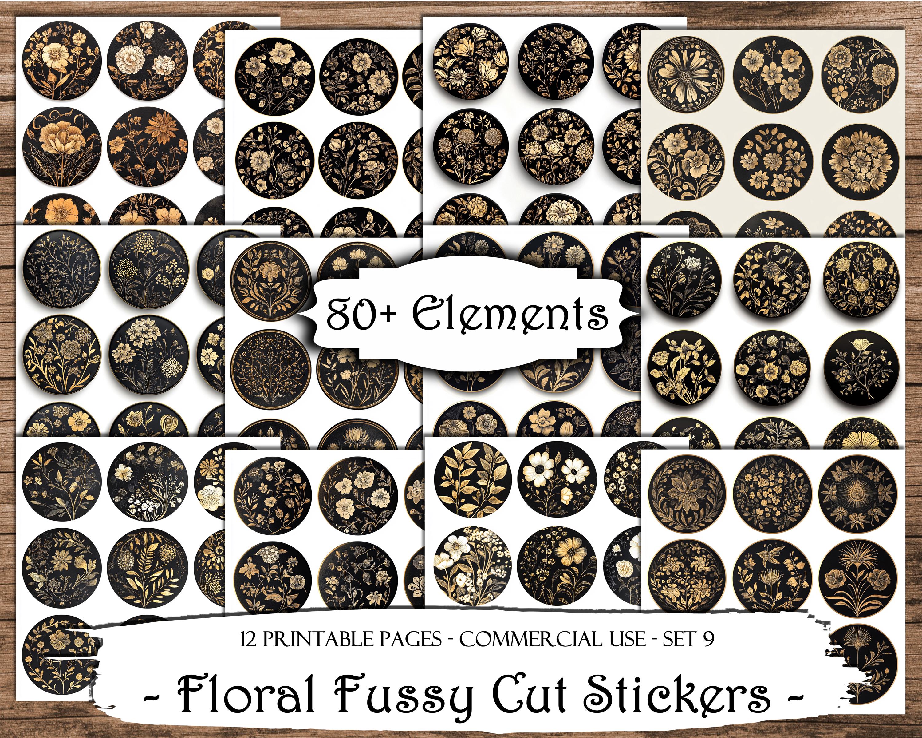 Floral Fussy Cut Printable Stickers, Junk Journal Printable Ephemera, Junk Journal Kit, Scrapbook Supplies, Collage Sheets, Paper Craft