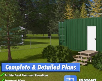 Alberta 20ft Shipping Container Home Plans — Modern Minimalist Tiny Home Blueprint for DIY Build, ADU, Studio, Off-Grid Living